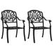 World Menagerie Patio Chairs Patio Furniture for Garden Deck Porch Cast Aluminum in Black | 35.8 H x 24.8 W x 27.2 D in | Wayfair