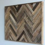 Foundry Select Reclaimed Wood Wall Decor - Raised Herringbone in Brown/Gray | 18 H x 24 W x 1.25 D in | Wayfair 843E28FDBE7B4A5E8807C32C889F8DA6