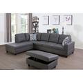 Gray/Brown Sectional - Mercury Row® Brevard 103.5" Wide Faux Leather Sofa & Chaise w/ Ottoman Faux Leather | 35 H x 103.5 W x 74.5 D in | Wayfair