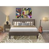 Red Barrel Studio® Cintia Upholstered Platform 2 Piece Bedroom Set Upholstered in Brown | 47 H x 81 W x 89 D in | Wayfair