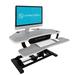 VERSADESK Standing Desk Converter 36"PowerPro Corner Electric Sit to Stand Desk Riser Keyboard Tray Metal in Gray/Black | 36 W x 31 D in | Wayfair