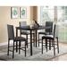 Latitude Run® 5-piece Counter Height Dining Set Upholstered/Metal in Black/Brown | 36 H x 28.5 W x 45 D in | Wayfair