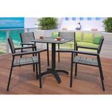 Latitude Run® LexMod Maine Aluminum 5-Piece Outdoor Patio Dining Table & Chair Set by Modway Wood in Gray | 27.5 W x 27.5 D in | Wayfair