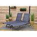 Arlmont & Co. Vivere Keilia Aluminum Urban Sun Lounger Set Made w/ Premium Phifertex Outdoor Fabric Metal in Blue | 40 H x 24 W x 77 D in | Wayfair