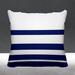 ULLI HOME Tanner Stripes Indoor/Outdoor Throw Pillow Polyester/Polyfill blend in Blue/Navy | 18 H x 18 W x 4.3 D in | Wayfair