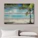 IDEA4WALL - Canvas Prints Wall Art - Tropical Beach w/ Palm Tree On Vintage Background Rustic Home Decoration - 12" X 18" Canvas | Wayfair