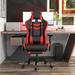 Inbox Zero Gustava Adjustable Gaming Chair Faux Leather in Red/Black | 52.95 H x 27.56 W x 24.8 D in | Wayfair 746CDF70353149AA8CD8F0973729994C