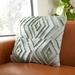 Foundry Select Sima Square Pillow Cover & Insert Polyester/Polyfill/Wool Blend/Wool in Green | 20 H x 20 W x 2 D in | Wayfair