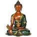 Bungalow Rose Medicine Buddha (Tibetan Buddhist Deity) Metal in Brown/Green/Yellow | 16.2 H x 13 W x 9.5 D in | Wayfair