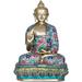 Bungalow Rose Lord Buddha In Preaching Gesture - Tibetan Buddhist Metal in Blue/Green/Red | 16 H x 8 W x 7 D in | Wayfair