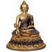 Bungalow Rose Tibetan Buddhist Deity- Lapis Buddha Of Healing Metal in Yellow | 13.5 H x 12 W x 9 D in | Wayfair F55536E4717B44E79FB66D1E3985599F