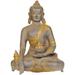 Bungalow Rose Tibetan Buddhist Deity- Medicine Buddha Metal in Gray/Yellow | 11 H x 6 W x 8.5 D in | Wayfair 81D7D947F70B4570B57393D99DB63C71