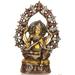Bungalow Rose Triple-Hued Goddess Saraswati w/ Aureole Of Purna-Ghatas Metal in Yellow | 10.5 H x 7 W x 2.8 D in | Wayfair