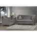 Rosdorf Park Canny Grey Velvet Fabric Button Tufted Sofa & Chair Polyester in Gray | 35 H x 75 W x 35 D in | Wayfair Living Room Sets