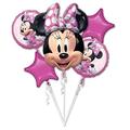 (Fix 1/1) BQT: Disney Minnie Mouse Birthday Party 5 piece Foil Balloon Bouquet P75