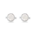 Tuscany Silver Men's Sterling Silver Faceted Mother of Pearl 15mm Round Cufflinks