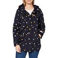 Joules Women's Coast Mid Waterproof Coat, Navy Ditsy, 14