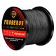 PROBEROS Braided Fishing Line - 4 Strands PE Multifilament Braid Superline Abrasion Resistant Saltwater Fishing Lines for Sea Fishing - 2000M 40LB Black