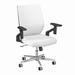 Bush Business Furniture Studio C Mid Back Leather Office Chair in White - Bush Furniture STCH2701WHL-Z