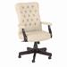 Yorktown High Back Tufted Office Chair with Arms in Antique White Leather - Bush Furniture YRKCH2303AWL-Z
