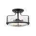 Hinkley Lighting Harper 14 Inch 3 Light Semi Flush Mount - 3641BK-CS