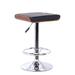 Swivel Backless Faux Leather Barstool with Pedestal Base, Black and Chrome