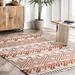 Brooklyn Rug Co Shaggy Banded Tribal Soft Shag Area Rug