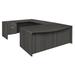 Legacy 71" Bow Front Single Pedestal U-Desk- Ash Grey