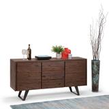 WYNDENHALL Mitchell Metal 60 inch Wide Rectangle Modern Industrial Sideboard Buffet in OAK WOOD - 60'' x 17'' x 30