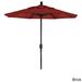 California Umbrella 7.5' Rd. Aluminum Market Umbrella, Crank Lift with Push Button Tilt, Black Finish, Pacifica Fabric