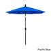 California Umbrella 7.5' Rd. Aluminum Patio Umbrella, Crank Lift with Push Button Tilt, Black Finish, Sunbrella Fabric