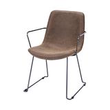 Sawyer Brown Faux-Leather Wrap Seat With Black Metal Frame Dining Chair - 23"W x 25"D x 33"H