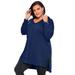 Plus Size Women's Tunic Hoodie by Roaman's in Evening Blue (Size 22/24)