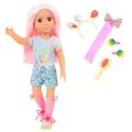Glitter Girls Puppe zum Frisieren Nixie – Bewegliche 36 cm Puppe mit Extensions, Haarspangen, Kleidung, Zubehör – Spielzeug ab 3 Jahre (15 Teile)