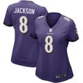 "Maillot de joueur de jeu Nike Lamar Jackson violet Baltimore Ravens pour femme"