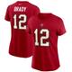 "T-shirt avec nom et numéro des Buccaneers de Tampa Bay Nike Tom Brady pour femme, rouge"