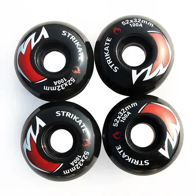 STRIKQuickly-Lot de 4 roues de skateboard en polyuréthane 8 pièces noir 52mm x 30mm 100A haute