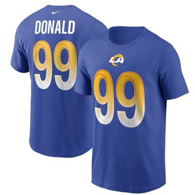 Nike Aaron Donald Royal Los Angeles Rams Name & Nummer T-Shirt für Herren Image