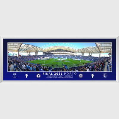 Chelsea UCL 2021 Champions Final Line Up Gerahmter Panoramadruck – 76,2 x 15,2 cm Image
