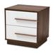 Modern Designs Two-Tone White and Walnut Nightstand