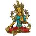 Exotic India Large Size Saviour Goddess Green Tara (Inlay Tibetan Buddhist Statue) Metal in Blue/Green/Red | 27 H x 19.5 W x 18 D in | Wayfair