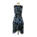 Jason Wu Collection Casual Dress - Fit & Flare Crew Neck Sleeveless: Black Floral Dresses - Women's Size 8