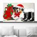 The Holiday Aisle® Christmas Holiday Border Collie (Horizontal) By Jodi - Graphic Art Plastic/Acrylic in Red/White | 28 H x 48 W x 1.5 D in | Wayfair