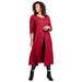 Plus Size Women's Front-Slit Ultra Femme Tunic by Roaman's in Classic Red (Size 2X) Long Sleeve Shirt