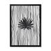 East Urban Home Black & White Tropical Leaf on Striped III - Painting on Canvas Metal in Black/Green/White | 32 H x 16 W x 1 D in | Wayfair