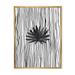 East Urban Home Black & White Tropical Leaf on Striped III - Painting on Canvas Canvas, Wood in Black/Green/White | 20 H x 12 W x 1 D in | Wayfair