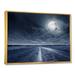 East Urban Home Asphalt Road Under Cloudy Full Moon I - Photograph on Canvas Metal in Black/Blue | 30 H x 40 W x 1.5 D in | Wayfair