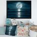 East Urban Home Super Moon over the Sea I - Photograph on Canvas Canvas, Wood in Blue/White | 12 H x 20 W x 1 D in | Wayfair
