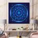 East Urban Home Neon Deep Horoscope Circle w/ Zodiac Signs - Graphic Art on Canvas Canvas, Wood in Blue | 30 H x 30 W x 1 D in | Wayfair