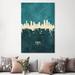 East Urban Home Denver Colorado Skyline by Michael Tompsett - Wrapped Canvas Painting Metal | 60 H x 40 W x 1.5 D in | Wayfair